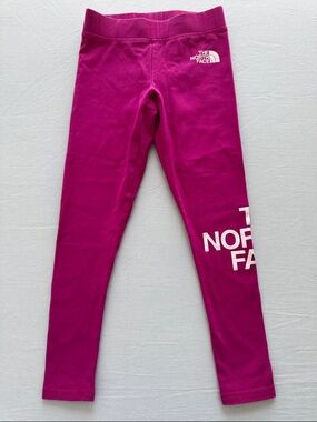 The North Face Girls' Magenta Logo Leggings. Size-6